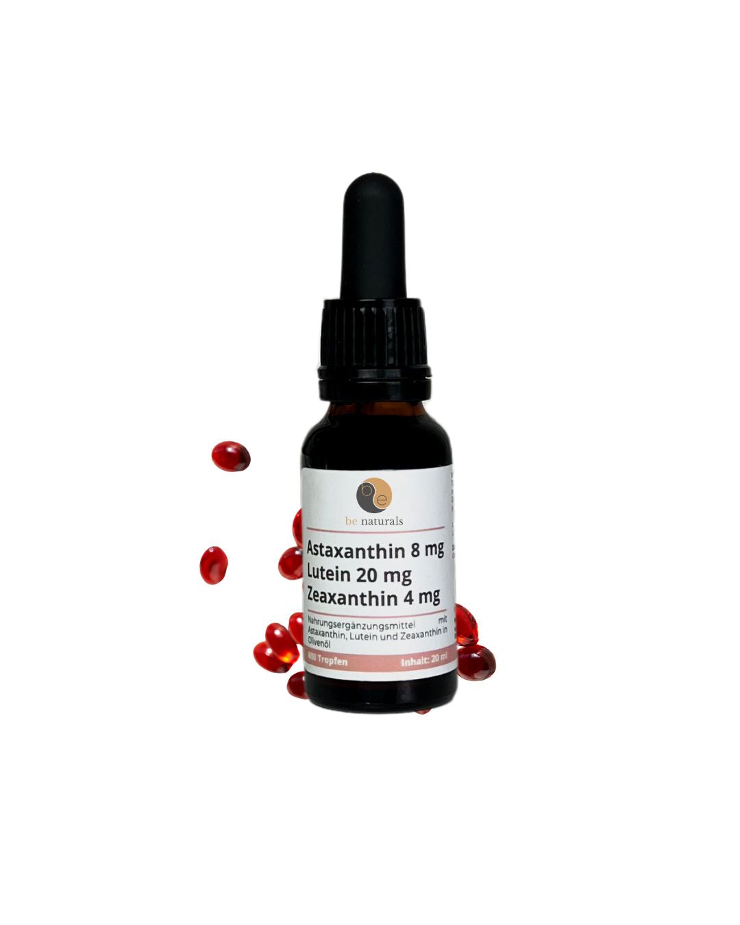 Astaxanthin Lutein Zeaxanthin Tropfen – mit Olivenöl, hochdosiert & vegan